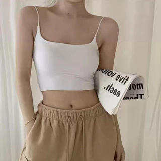 【WJZ】เสื้อกล้ามแขนกุดผ้าฝ้ายมีสไตล์ของผู้หญิงพร้อมแผ่นรองหน้าอก【820】