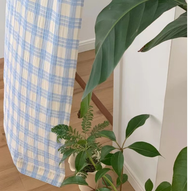 แนะนำ ผ้าม่าน ผ้าม่านโปร่งแสง, เกาหลี, กั้นห้อง, ตกแต่งหน้าต่างลายตาหมากรุก, มีขนาดที่กําหนดเอง ราคาพิเศษ มีเก็บเงินปลายทาง