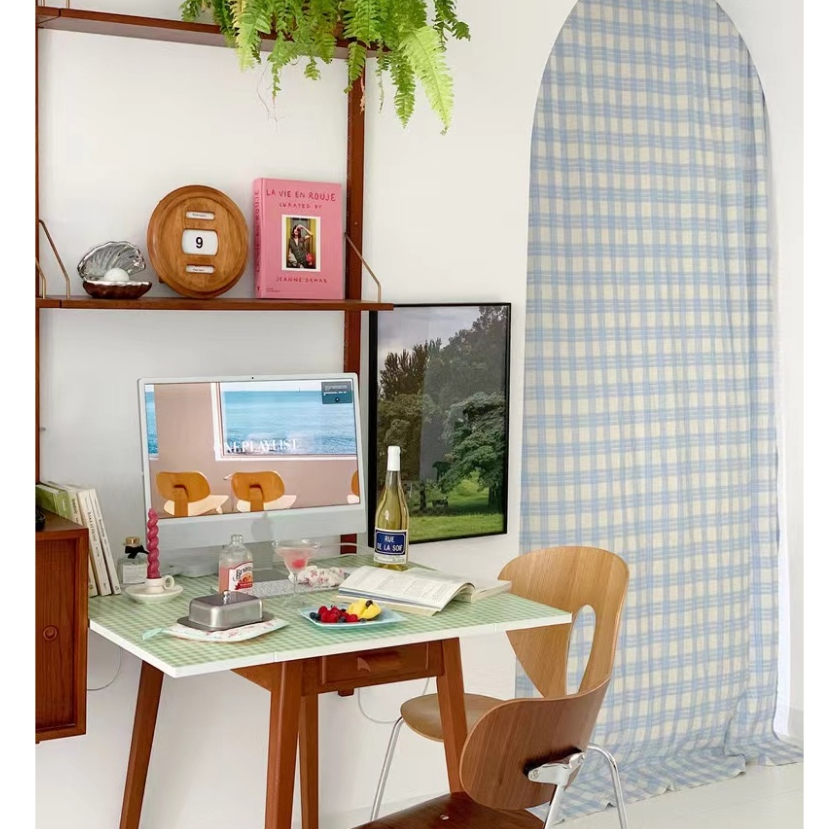 แนะนำ ผ้าม่าน ผ้าม่านโปร่งแสง, เกาหลี, กั้นห้อง, ตกแต่งหน้าต่างลายตาหมากรุก, มีขนาดที่กําหนดเอง ราคาพิเศษ มีเก็บเงินปลายทาง