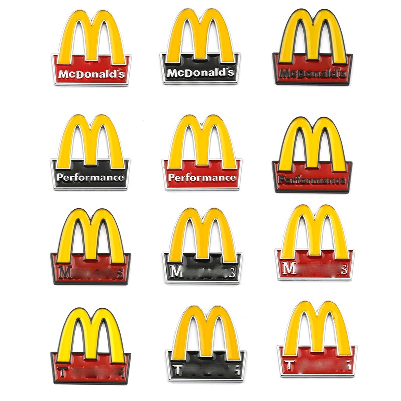 สติกเกอร์โลหะ ลายโลโก้ Mercedes Benz AMG M 3D สําหรับติดตกแต่งรถยนต์ BMW McDonald's M logo TESLA Mod