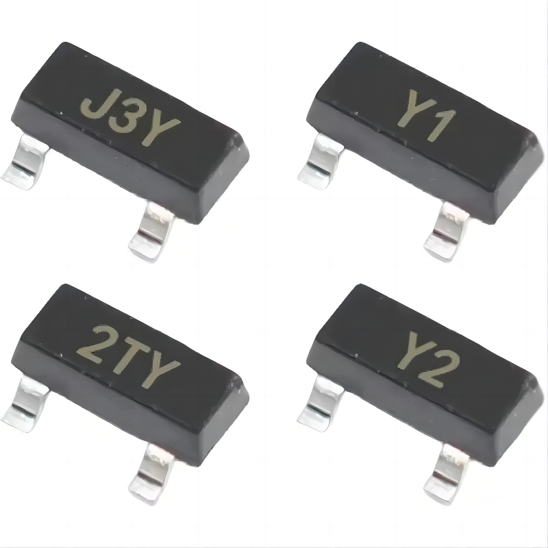 ((10 ชิ้น) Patch Triode S8050 J3Y SS8050 Y1 S8550 2TY SS8550 Y2 SOT-23 Crystal Tube MMBT3904 1AM MMBT3906 2A MBR0530W B3