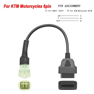 【Local Stock】สนับสนุน Yamaha & Honda & DELPHI & KTM Motorbike Motorcycle OBD2 16Pin Adapter สายการตรวจสอบสาย 3PIN 4PIN หรือ 6PIN ไปยังสายต่อ OBDII 16PIN OBD 2 Scanner Cable Motorbike Motorcycle OBD Connector For ELM327