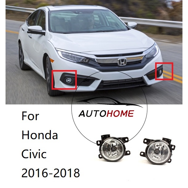 ไฟตัดหมอกสําหรับ Honda Civic FC RS 2016 2017 2018 2019 2020 2021 กันชนหน้าไฟตัดหมอก DRL Light พร้อม blub