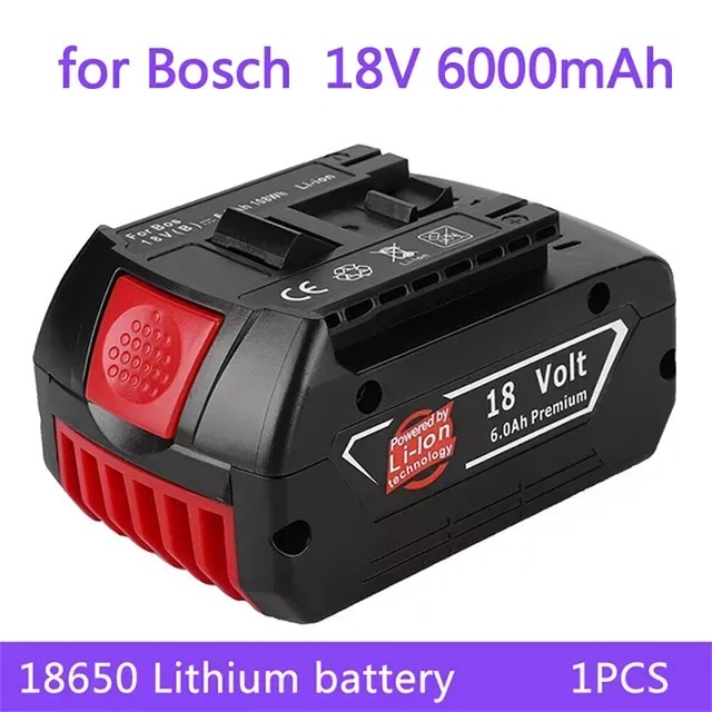 For Bosch 18V 6.0Ah สําหรับสว่านไฟฟ้า 18V แบตเตอรี่ลิเธียมไอออน