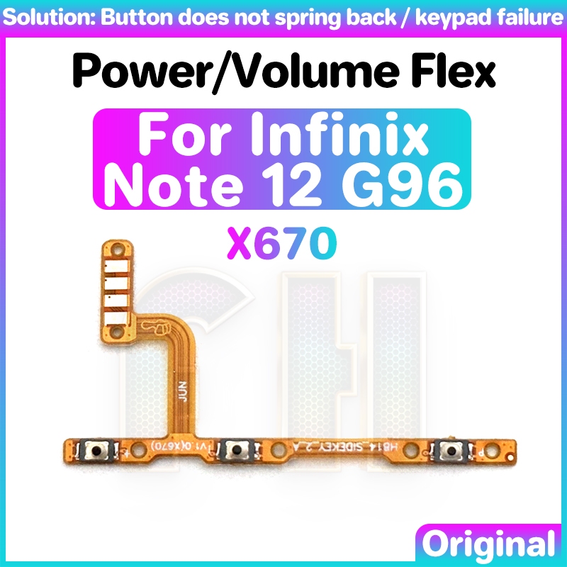 ปุ่มปรับระดับเสียง แบบยืดหยุ่น สําหรับ Infinix note 12 g96 x670