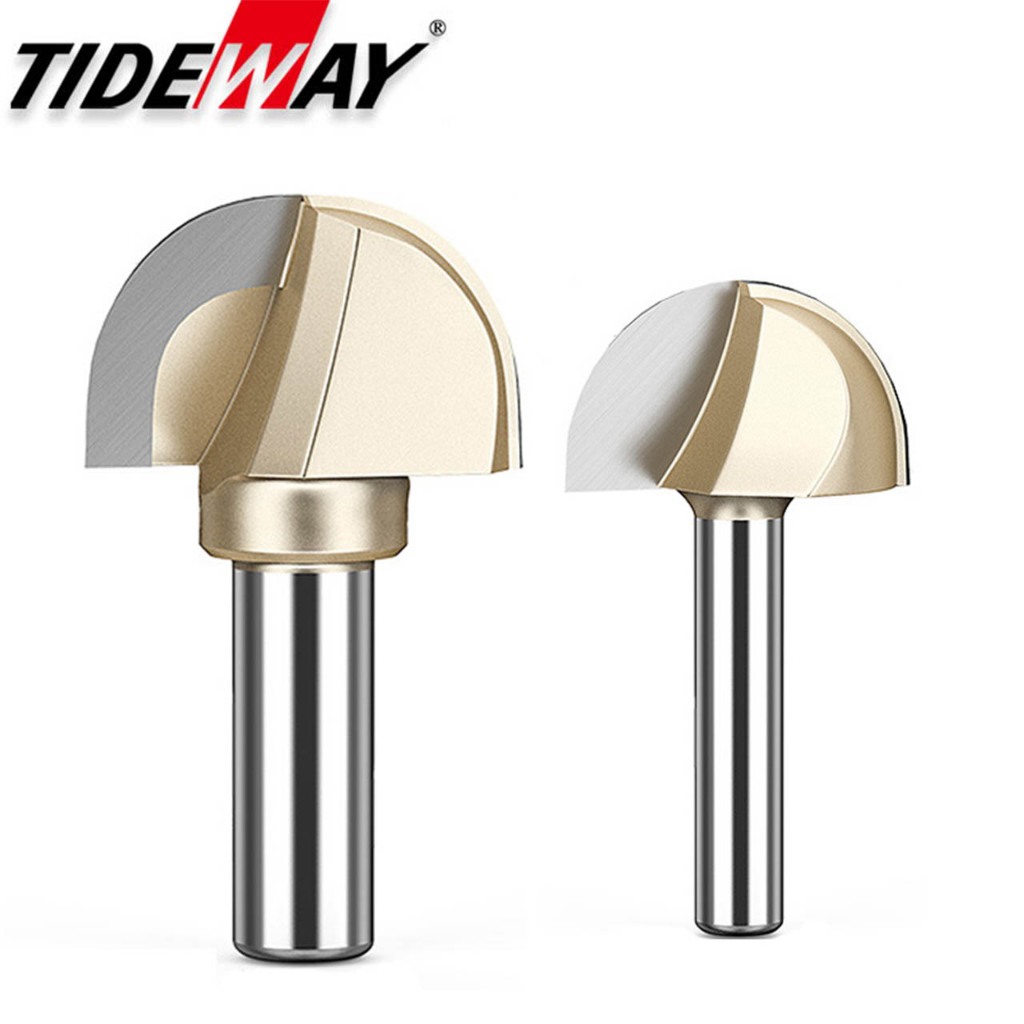 Tideway ดอกเร้าเตอร์ทังสเตนคาร์ไบด์ CNC ก้านกลม สําหรับงานไม้ 1/2 1/4 นิ้ว