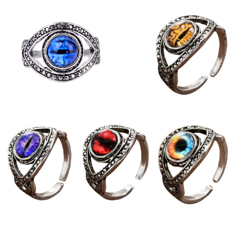 10ชิ้นตาชั่วร้ายสําหรับผู้ชายและผู้หญิงแฟชั่นเครื่องประดับสีเงินขนาดปรับ