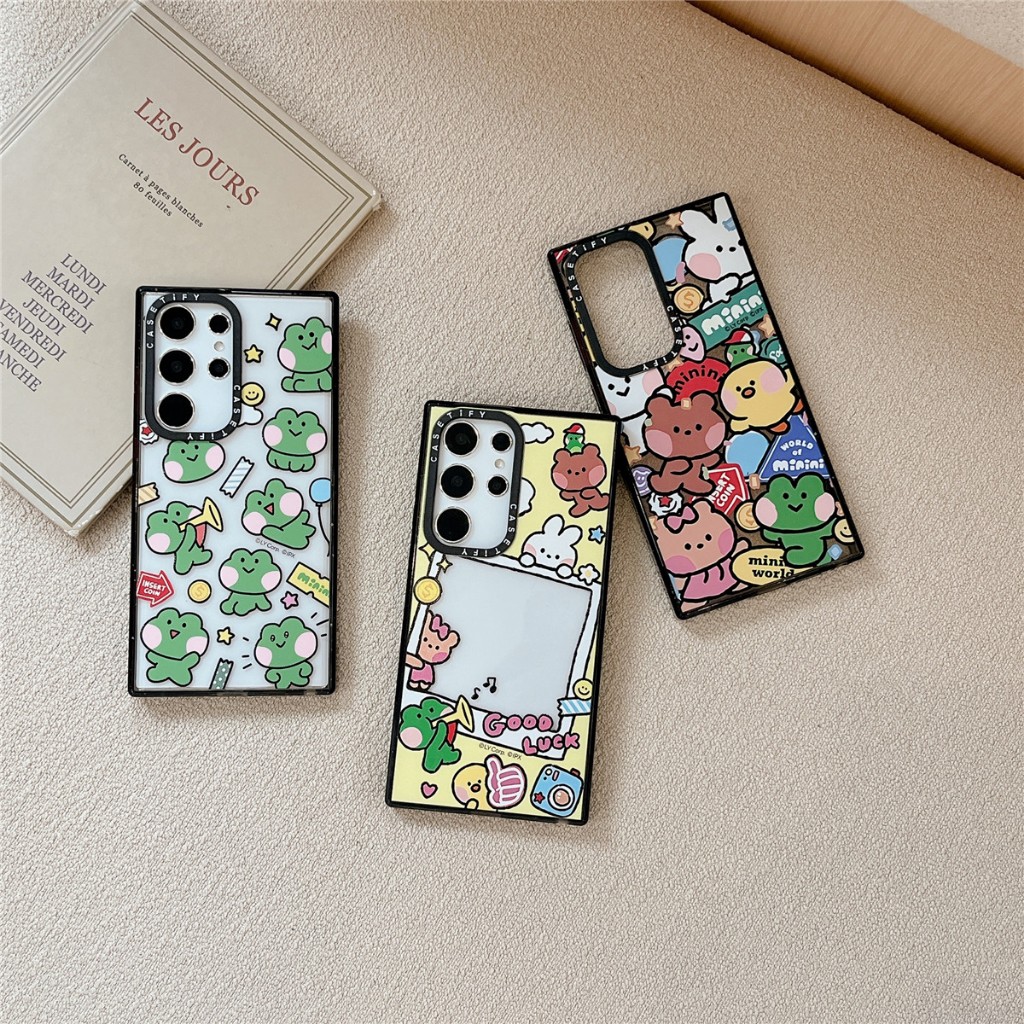 การ์ตูนน่ารัก คนสวน ซองโทรศัพท์ Samsung Galaxy S24 Ultra S24 Plus S24 S23 Ultra S23 Plus S23 S22 Ultra Case เคสโทรศัพท์ใหม่ ภาษาอังกฤษด้านข้าง แผ่นหลังอะคริลิค TPU ขอบหน้าปัดป้องกันการตก เคสมือถือซัมซุง