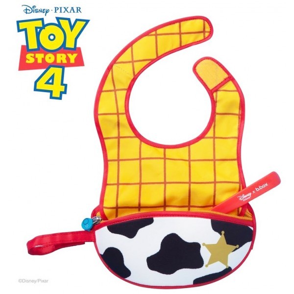 B.box - ผ้ากันเปื้อน ลายดิสนีย์ พร้อมช้อน สําหรับเดินทาง Toy Story Woody