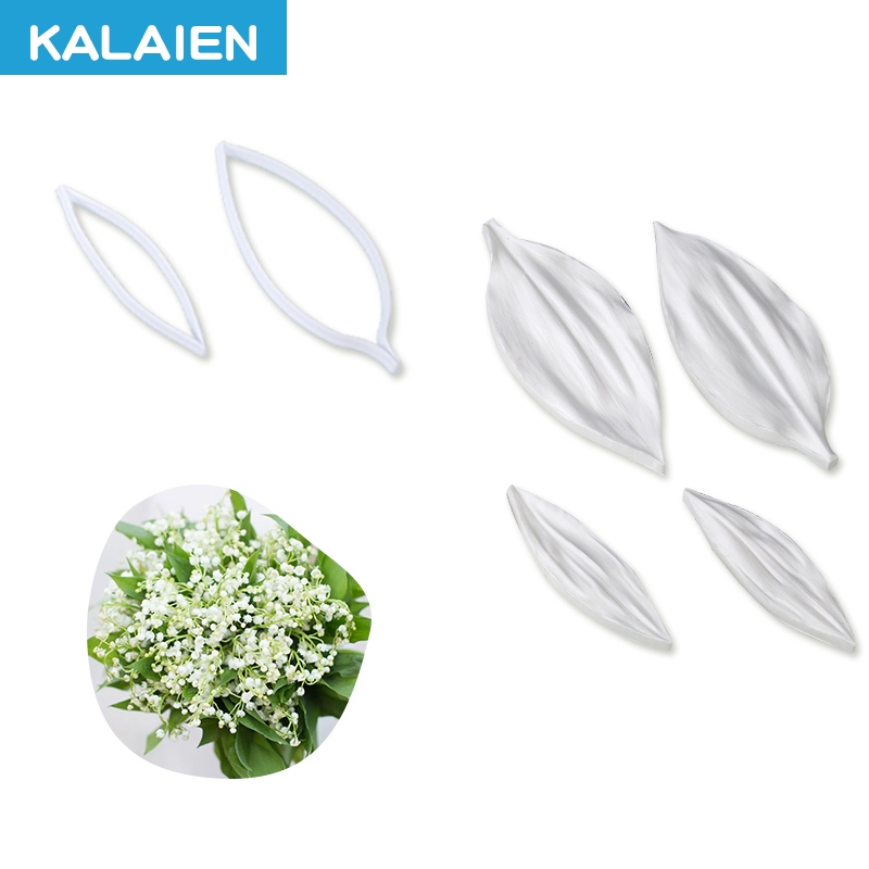 KALAIEN แม่พิมพ์ซิลิโคน ลายดอกไม้ Lily Of The Valley และกลีบดอกไม้ สเตนเลส สําหรับตกแต่งเค้ก 4 ชิ้น