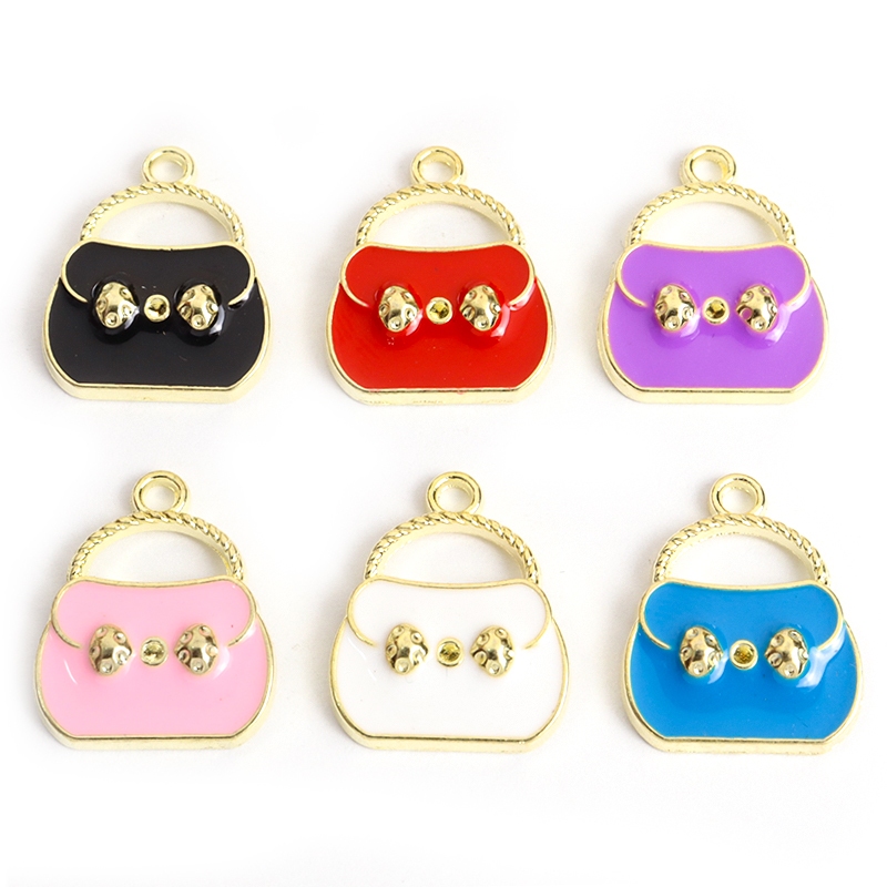 10 ชิ้น สร้างสรรค์ เลดี้ กระเป๋าถือ เคลือบน้ํามันหยด จี้ห้อยโทรศัพท์ พวงกุญแจ ที่มีสีสัน กระเป๋าจัดแต่งทรงผม จี้ สนุก เครื่องประดับ อุปกรณ์พอดี DIY ของขวัญสําหรับผู้หญิง เด็กผู้หญิง