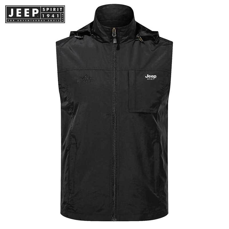Jeep SPIRIT 1941 ESTD เสื้อแจ็กเก็ต แขนกุด กันน้ํา สําหรับผู้ชาย เหมาะกับการขี่รถจักรยาน MTB