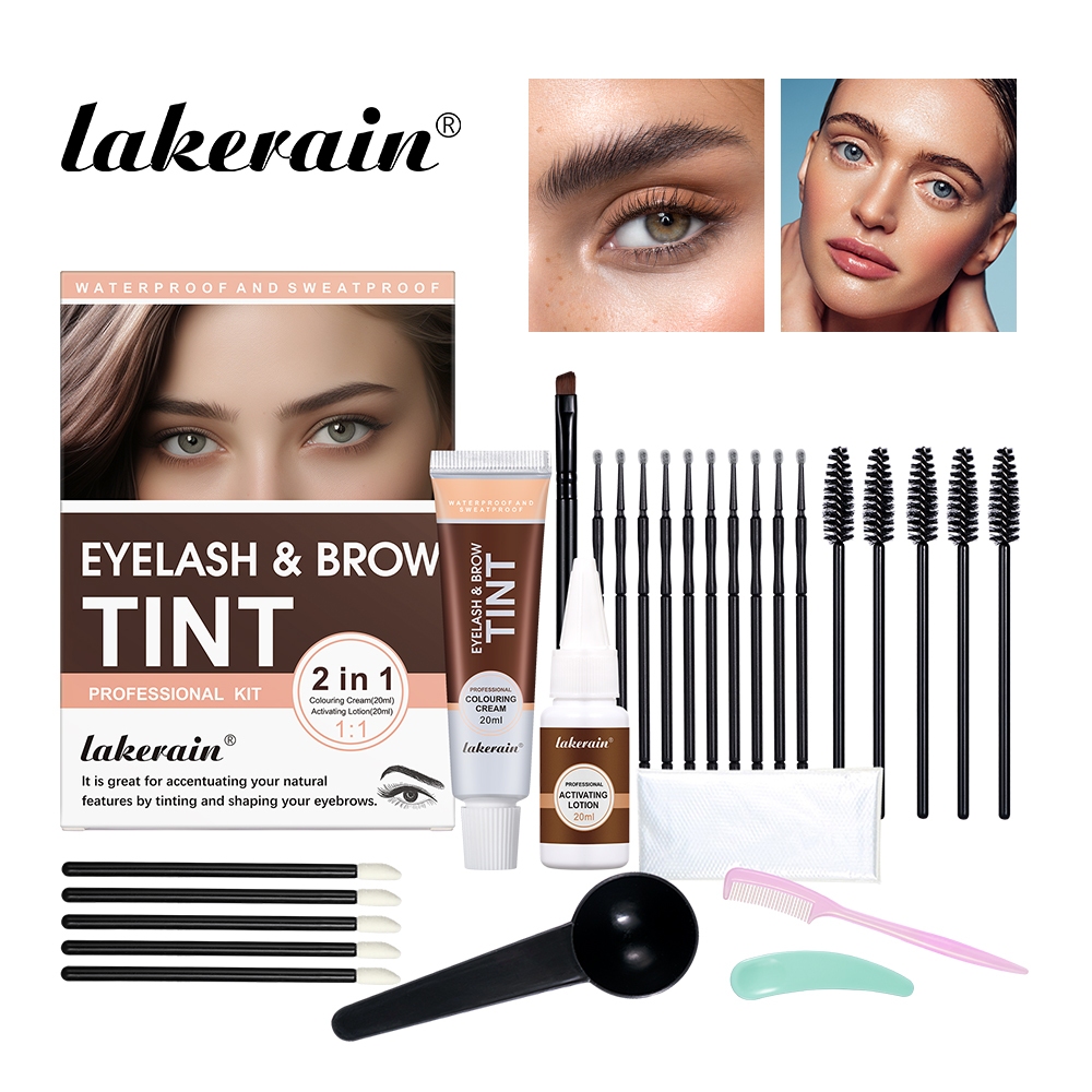 Lakerain Lash & ชุดย้อมสีคิ้ว 2 in 1 ชุดย้อมขนตา และคิ้ว แบบธรรมชาติ ติดทนนาน DIY