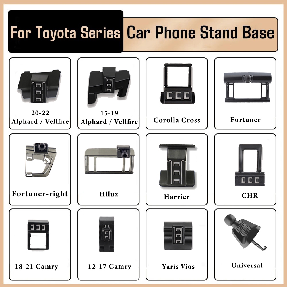 ที่วางโทรศัพท์ในรถยนต์ Toyota อุปกรณ์เสริมฐานเฉพาะสําหรับ Raize Alphard Vellfire ANH30 Yaris Vios Camry XV50 Harrier XU80 Hilux Fortuner Corolla Cross 2018 2019 2020 2021 2022 2023