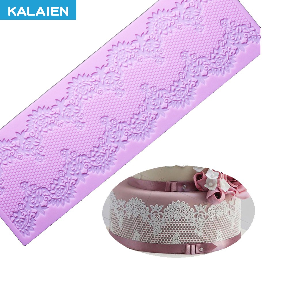 KALAIEN แม่พิมพ์ซิลิโคน ลายฉลุลูกไม้ สําหรับตกแต่งเค้กแต่งงาน