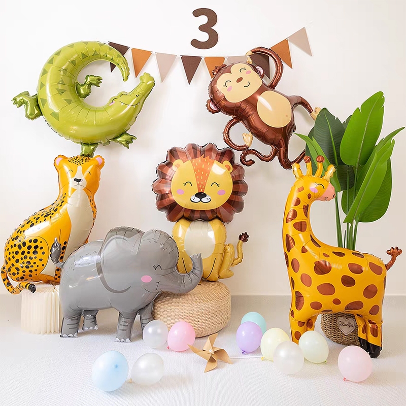 ลูกโป่งฟอยล์ รูปสัตว์ป่า สัตว์ป่า สําหรับตกแต่งปาร์ตี้วันเกิด ของขวัญวันขอบคุณพระเจ้า 7 ชิ้น
