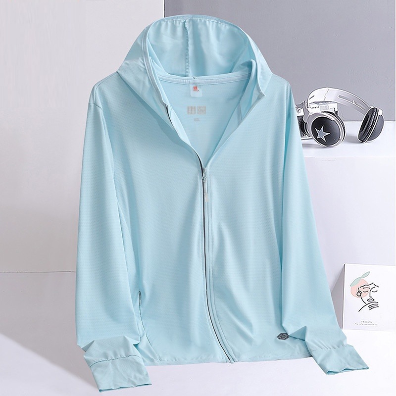 เสื้อแจ็กเก็ต กันแดด มีฮู้ด ระบายอากาศ ป้องกันรังสียูวี เหมาะกับเดินชายหาด กลางแจ้ง สําหรับผู้หญิง