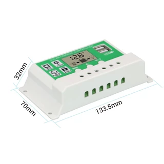PowMr 30A 20A 10A แผงควบคุมการเก็บประจุพลังงานแสงอาทิตย์ 12V 24V แบตเตอรี่ลิเธียมอัตโนมัติ พร้อมหน้าจอ LCD Dual USB 5V