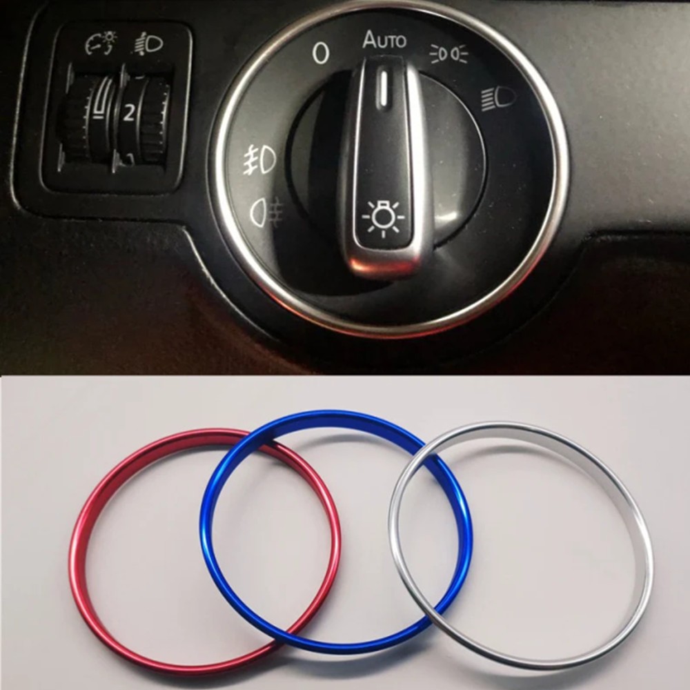 โลหะผสมไฟหน้าสวิทช์ Trim กรอบแหวนสําหรับ Volkswagen VW PQ35 PQ46 Golf Jett MK5 MK6 Passat B6 B7 CC T
