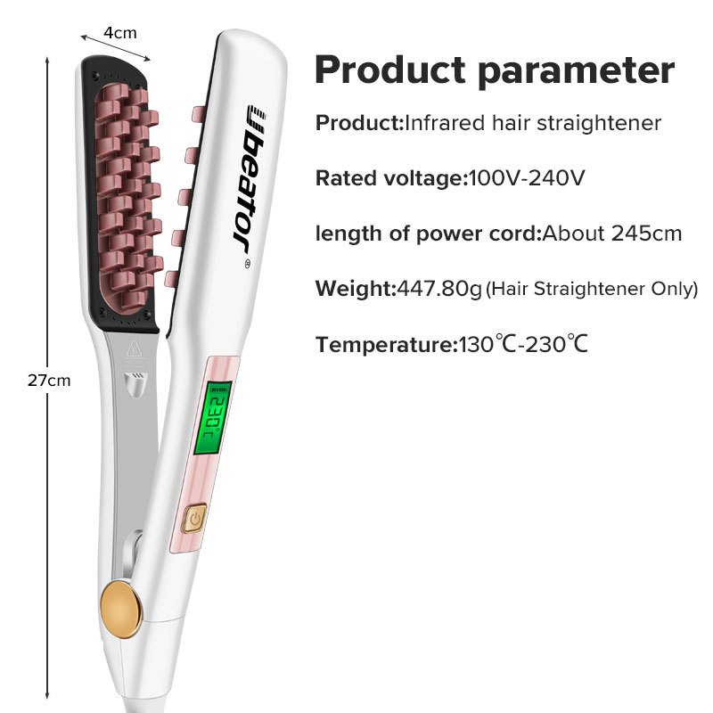 Ubeator เครื่องหนีบผมตรง เหล็กแบน ดิจิทัล พร้อมหน้าจอ LCD - รูปที่ 4