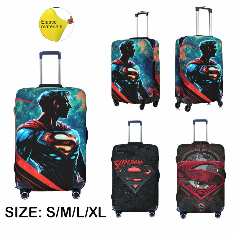 ผ้าคลุมกระเป๋าเดินทาง กันน้ํา กันฝุ่น ลายการ์ตูน DC Superman ขนาด 18 นิ้ว - 32 นิ้ว