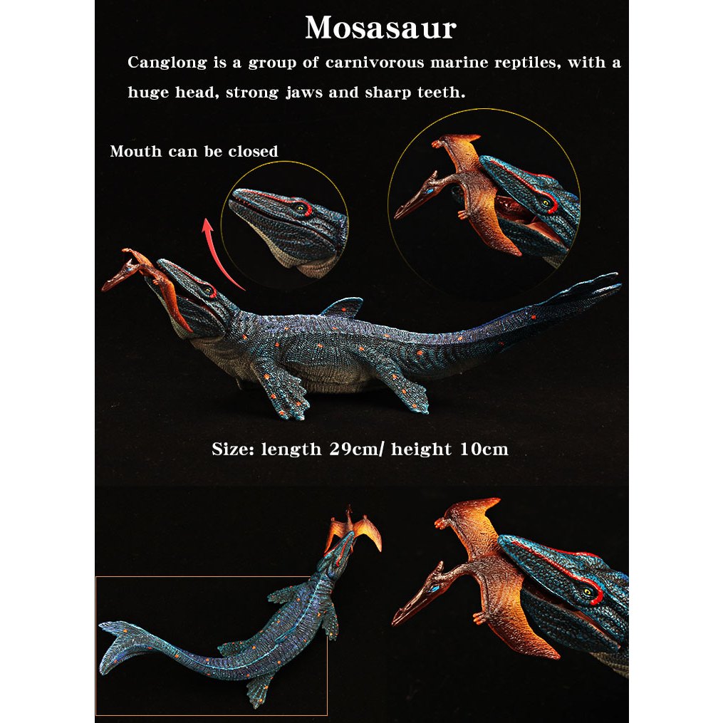 ใหม่ โมเดลฟิกเกอร์ไดโนเสาร์ Jurassic T-rex Mosasaurus Velociraptor ของเล่น ของขวัญฮาโลวีน สําหรับเด็ก - รูปที่ 6