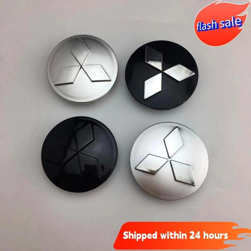 จัดส่งที่รวดเร็ว4PCS & 60 มม./68 มม.ศูนย์ล้อ Caps ครอบคลุม Hubcaps Emblems Decal Badge สําหรับ Mitsubishi