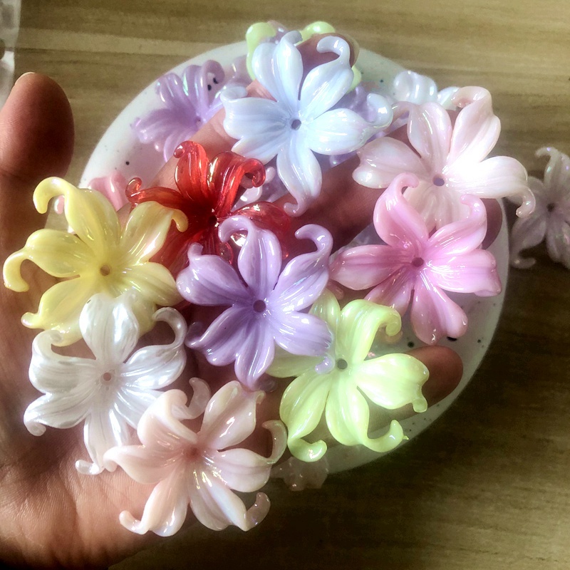 ลูกปัดดอกไม้อะคริลิค ขนาดใหญ่ 42 มม. DIY อุปกรณ์เสริม สําหรับทําดอกไม้ 20 ชิ้น