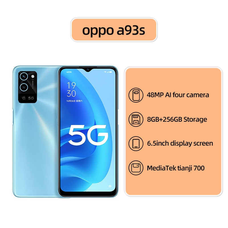 Oppo A93S 5g SmartPhone CPU MediaTek Dimensity 700 หน้าจอ LCD 6.5 นิ้ว 90HZ กล้อง 48MP 5000mAH 18W ชาร์จระบบ Google โทรศัพท์มือสอง