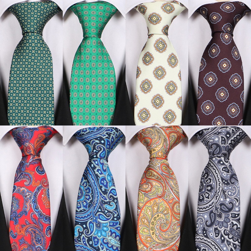 แฟชั่น 8 ซม.ผู้ชาย Tie Jacquard Cravatta คลาสสิก Paisley Polka Dot เนคไทดอกไม้พิมพ์แฟชั่นธุรกิจ Neckwear คอ Tie Party อุปกรณ์เสริมสําหรับงานแต่งงานธุรกิจ