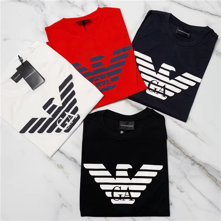 Armani เสื้อยืดแขนสั้น Classic Unisex ที่ขายดีที่สุด 8N1T99