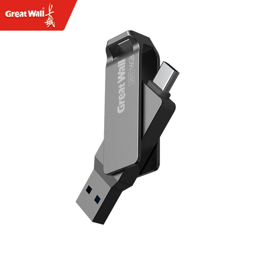 Greatwall Type C Flash Drive 32/64/128/256GB USB 3.0 OTGDual Interface USB Flash Drive USB 3.1 + USB-C / Type-C