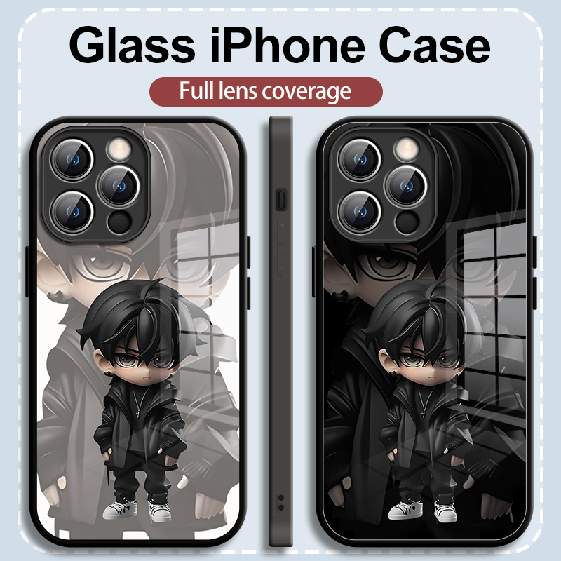 ขายโทรศัพท์แก้วคุณภาพสูง iPhone สำหรับ iPhone16 15 14 13 12 11ProMax Case สุดยอดอะนิเมะเด็กการ์ตูนรูปแบบ iPhone XR XSMax 7 8Plus 6S Plus iPhone Case สำหรับผู้ชายและผู้หญิง