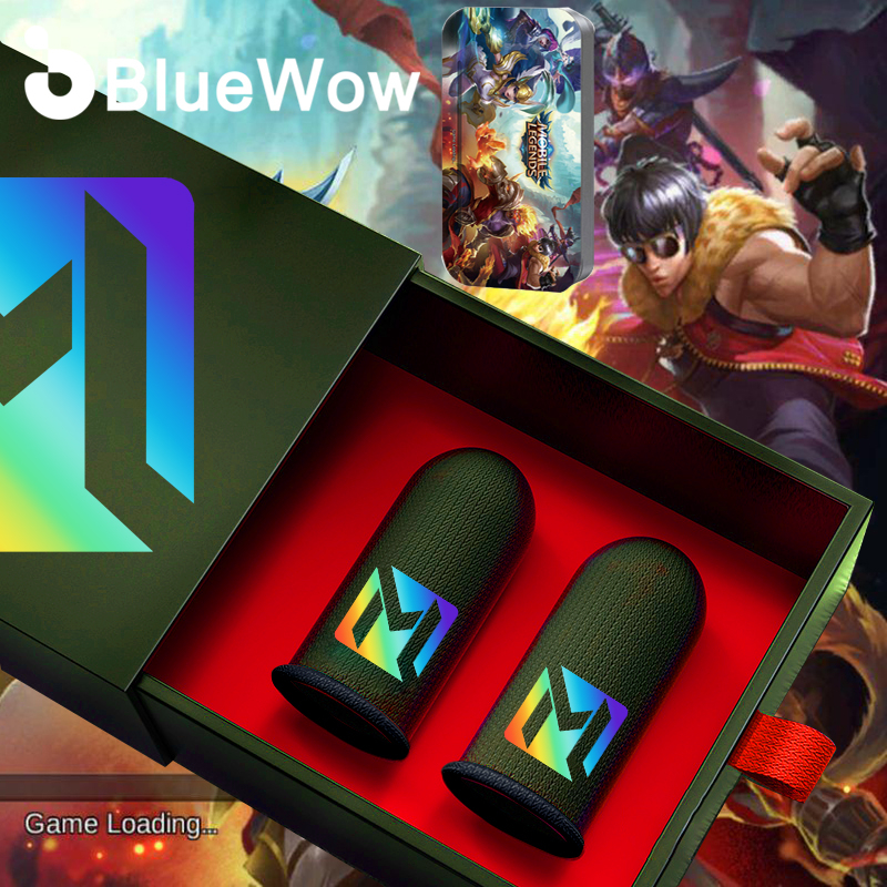 2025 BlueWowMobile LegendsGamers Sweatproof Gradient ถุงมือโทรศัพท์มือถือแขนหน้าจอสัมผัสเกมคอนโทรลเลอร์โทรศัพท์เกม PUBG