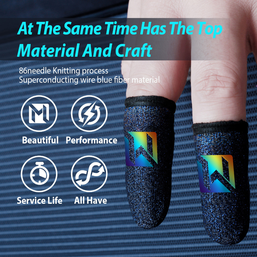 2025 BlueWowMobile LegendsGamers Sweatproof Gradient ถุงมือโทรศัพท์มือถือแขนหน้าจอสัมผัสเกมคอนโทรลเลอร์โทรศัพท์เกม PUBG