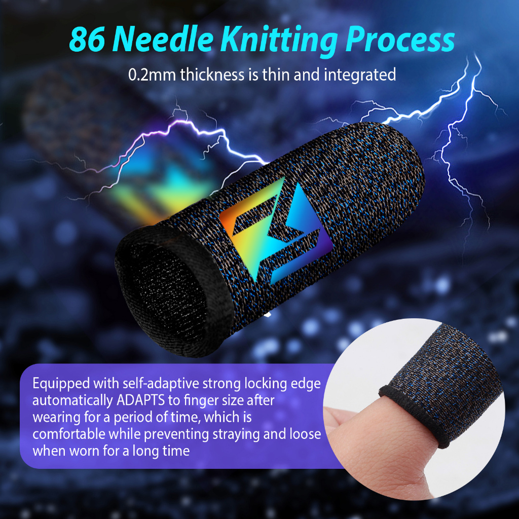 2025 BlueWowMobile LegendsGamers Sweatproof Gradient ถุงมือโทรศัพท์มือถือแขนหน้าจอสัมผัสเกมคอนโทรลเลอร์โทรศัพท์เกม PUBG