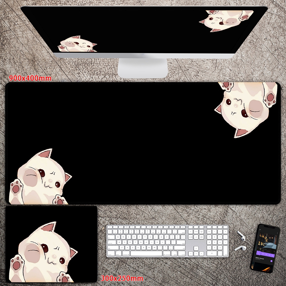 Cats แผ่นรองเมาส์ Extended 900x400 มม. การออกแบบกันลื่นกันน้ํา แผ่นรองเมาส์สําหรับเล่นเกมขนาดใหญ่ De
