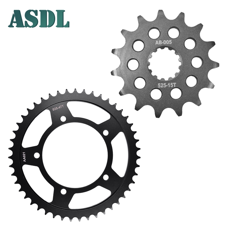 Asdl 525 15T 47T รถจักรยานยนต์ปลอมเทคโนโลยีเฟืองหน้าและหลังสําหรับ Suzuki DL650 K4 K7 XA L5-L9 V-Str