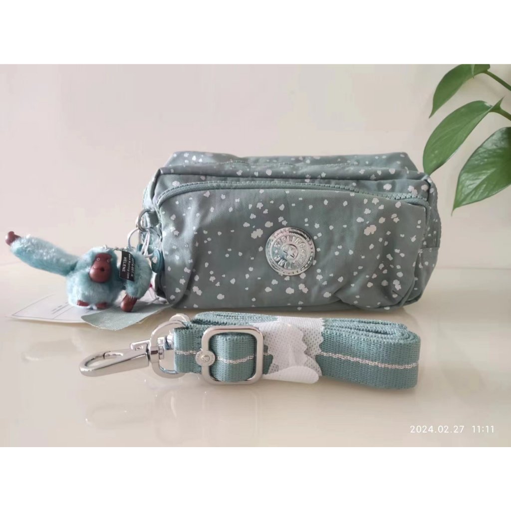 Kipling k10960 กระเป๋าคาดเอวมัลติฟังก์ชั่น กระเป๋าสะพาย สีเขียว Hot Silver