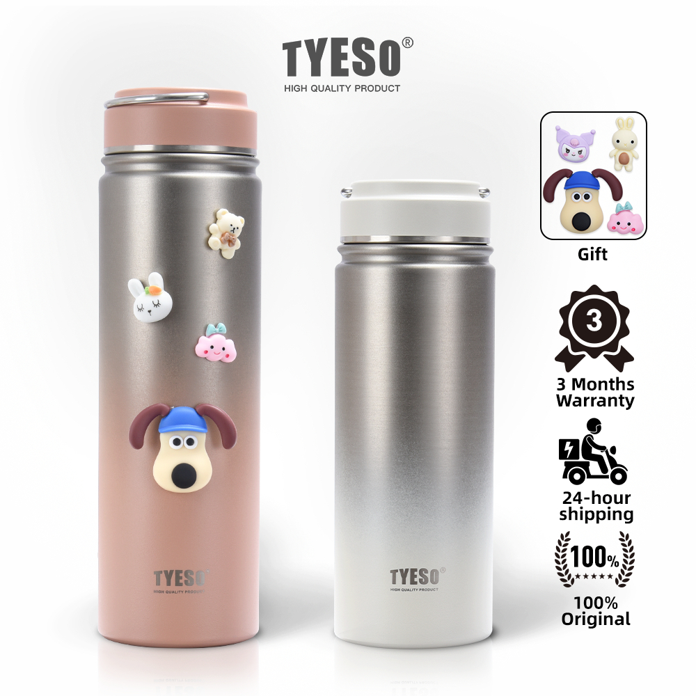 Tyeso แก้วน้ําสูญญากาศ เก็บความร้อน และเย็น ขนาด 750 มล. 530 มล.