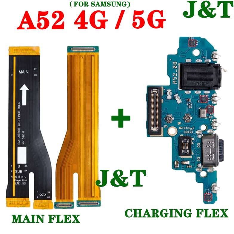 พอร์ตชาร์จ USB และสายเคเบิลเมนบอร์ดเมนบอร์ด สําหรับ Samsung Galaxy A52 4G 5G A52 A525F A526B