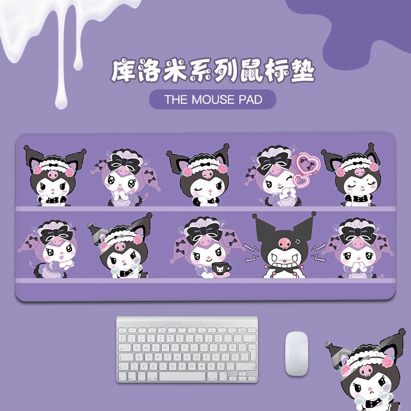 SANRIO แผ่นรองเมาส์ ลายอนิเมะ Kuromi ขนาด 900x400x3 มม. ขนาดใหญ่ สําหรับเล่นเกม คีย์บอร์ด สํานักงาน