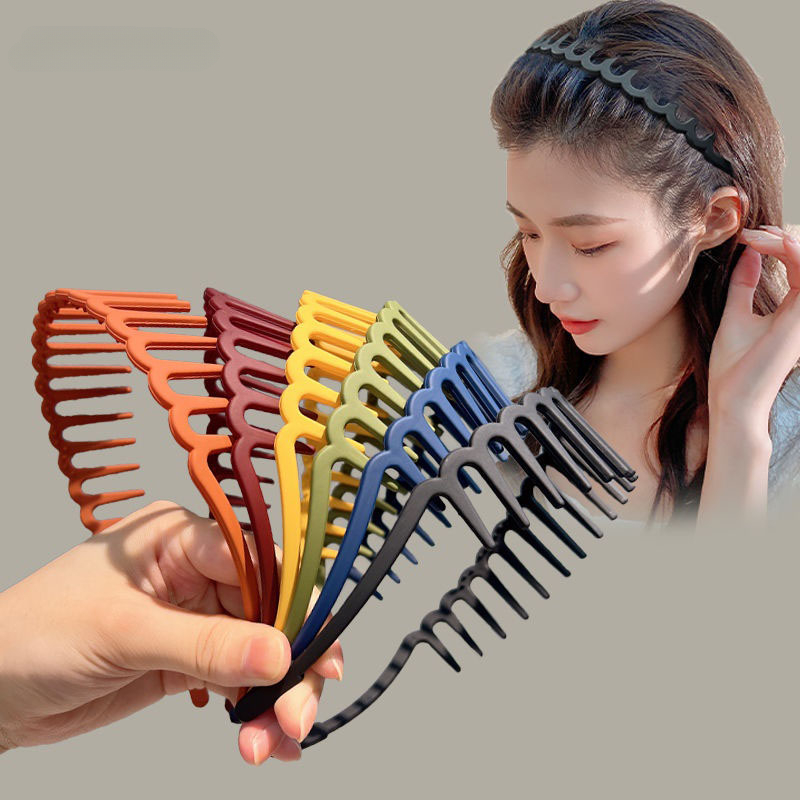 ที่คาดผมแฟชั่นใหม่ 5 สี หยัก กันลื่น ที่คาดผม สําหรับผู้หญิง เด็กผู้หญิง เครื่องประดับผม