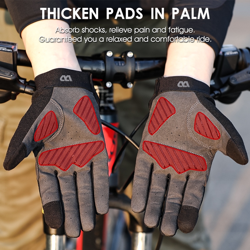 WEST BIKING ถุงมือขี่จักรยานยนต์ หน้าจอสัมผัส ถุงมือขี่จักรยาน แบบเต็มนิ้ว ถุงมือจักรยาน กันลื่น สําหรับผู้ชาย ผู้หญิง