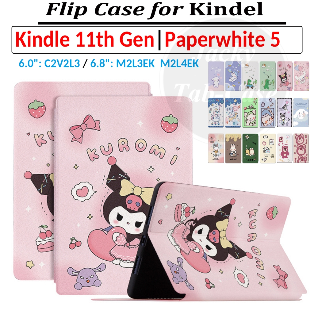 แฟชั่นกรณีน่ารักการ์ตูน PU หนังสําหรับ Kindle Paperwhite 5 11th Generation 2021 Signature Edition M2