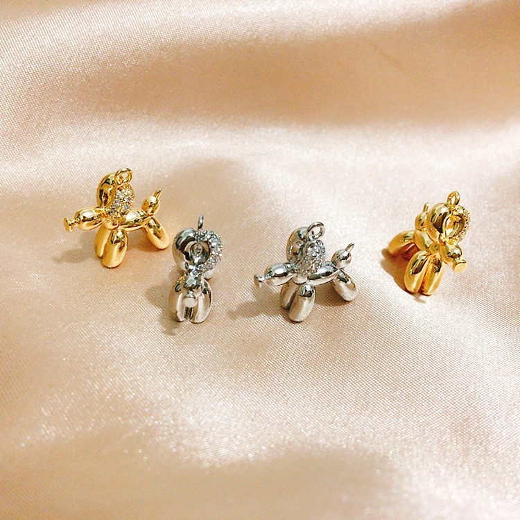 เครื่องประดับ จี้ลูกโป่ง ชุบทอง 18K ประดับเพทาย สวยหรู DIY