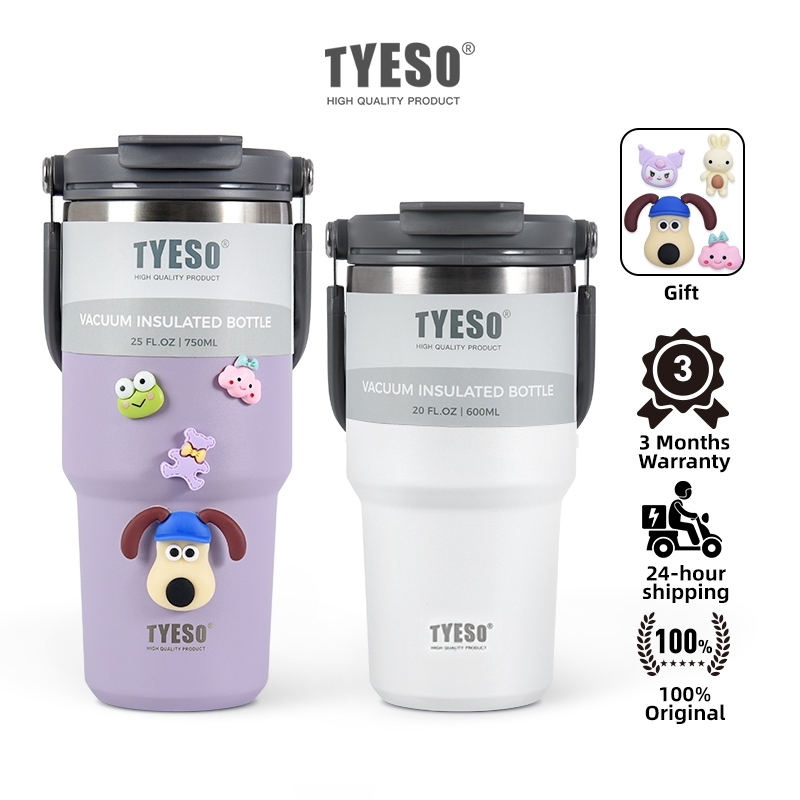 TYESO แก้วเก็บความเย็น แก้วกาแฟ 600ml/750ml/900ml/1050ml/1200ml
