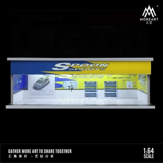 1/64 Scale Diorama รถโรงรถรุ ่ น LED Lighting City Car Tuning Shop รุ ่ นซ ่ อม Workshop พื ้ นหลังจอแสดงผลฉากคอลเลกชันของขวัญของเล ่ น