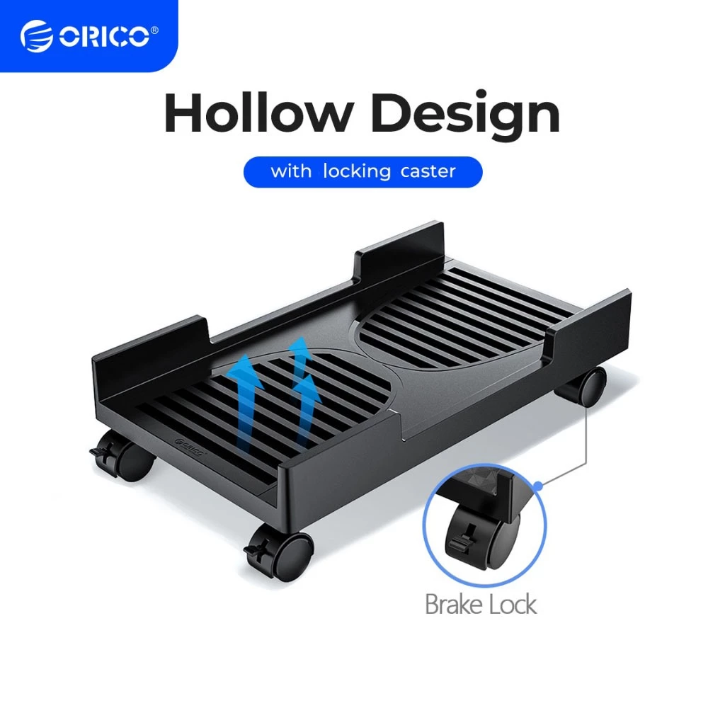 Orico ABS คอมพิวเตอร์ CPU ขาตั้งล้อที่มีเสถียรภาพแนวตั้งสําหรับกรณีคอมพิวเตอร์ PC Tower กันน้ําความร้อน Hollow Design