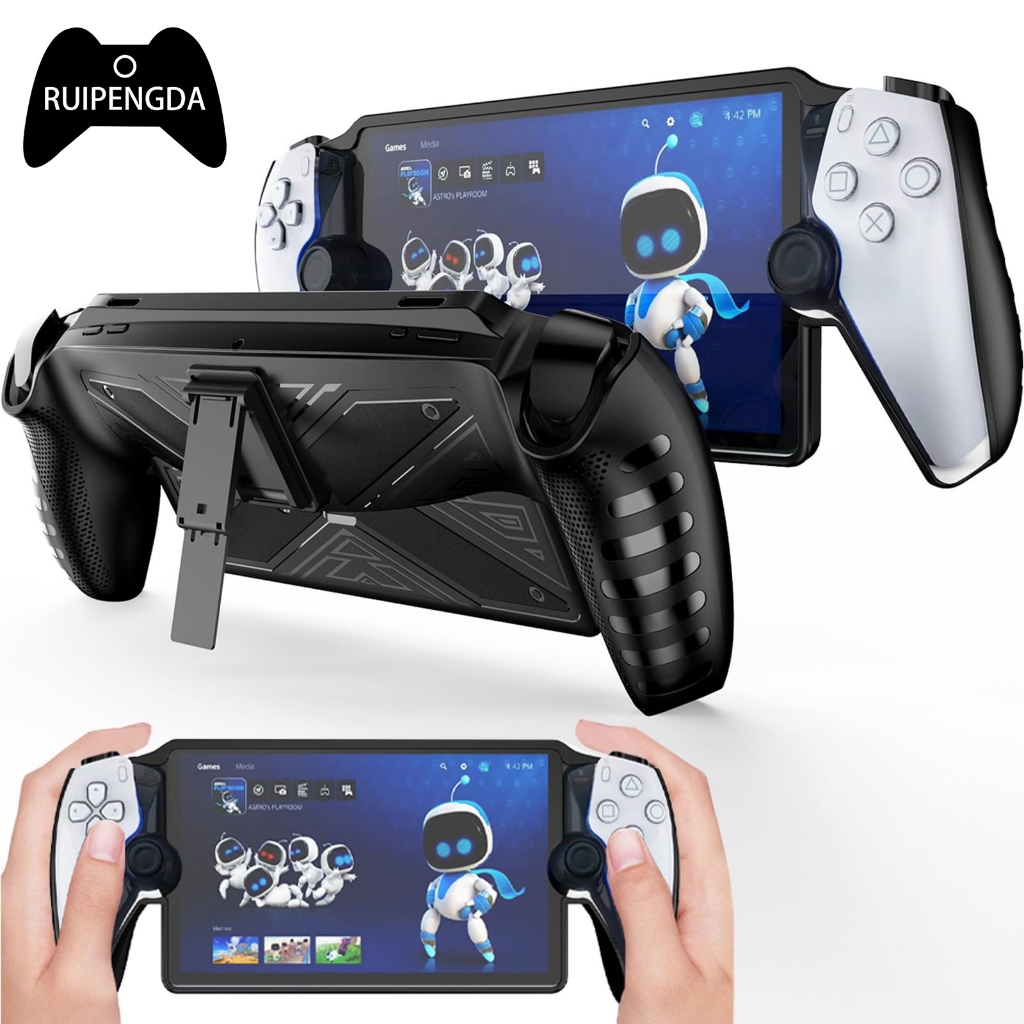 เคสป้องกัน กันลื่น TPU กันกระแทก กันรอยขีดข่วน พร้อมขาตั้ง สําหรับ Playstation PS5 Portal